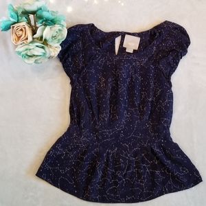 Anthropologie Maeve Trace The Sky Blouse Stars